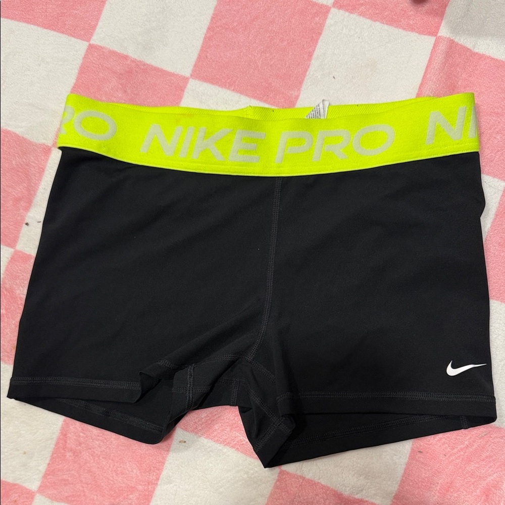 Nike Black Shorts with Neon Waistband